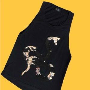 ZARA MAN Tank With Sequin Snake